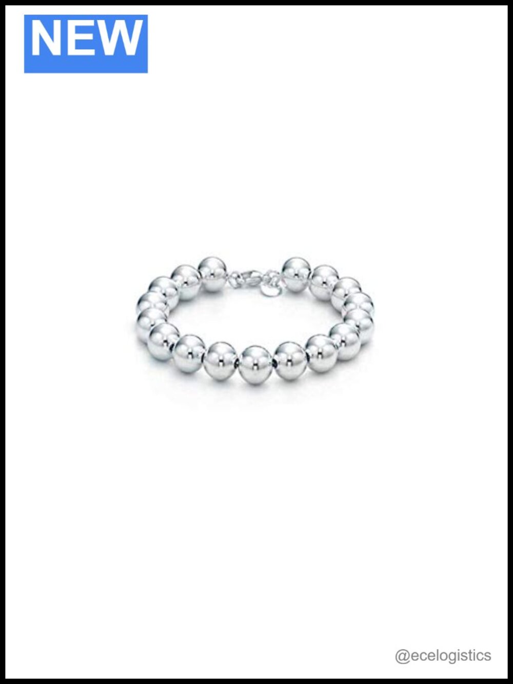 925 Sterling Silver Bead Ball Chain Bracelet Handmade Italian 8.5 Inch